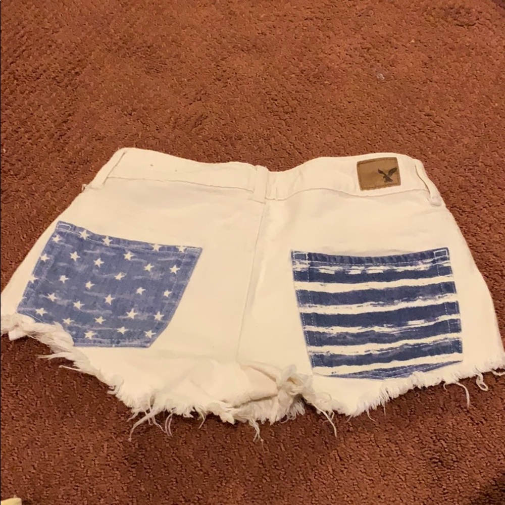 High waisted American Flag pocket shorts